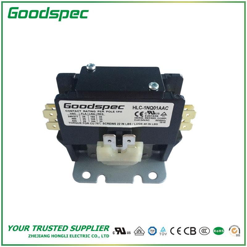 products-HLC-1NQ01AAC-001.jpg HLC-1NQ01AAC(1P/25A/24VAC) Definite Purpose Contactor