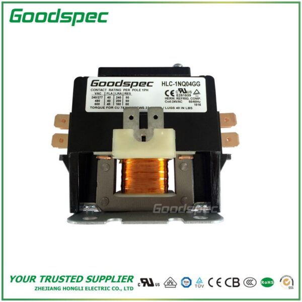 products-HLC-1NQ04GG-001.jpg HLC-1NQ04GG(1P/40A/24VAC) DEFINITE PURPOSE CONTACTOR