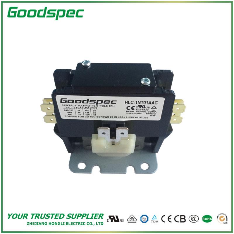 products-HLC-1NT01AAC-001.jpg HLC-1NT01AAC(1P/25A/120VAC)Definite Purpose Contactor