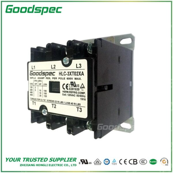 HLC-3XT02XA (3POLES/30A/120VAC) DEFINITE PURPOSE CONTACTOR