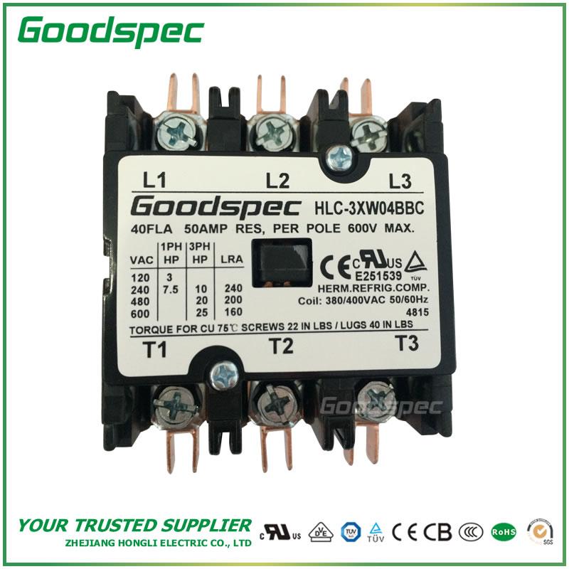 HLC-3XW04BBC (3POLES/40A/380-400VAC) DEFINITE PURPOSE CONTACTOR