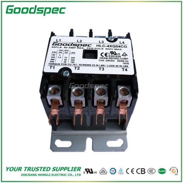 HLC-4XT01CY(4P/25A/120V) DEFINITE PURPOSE CONTACTOR